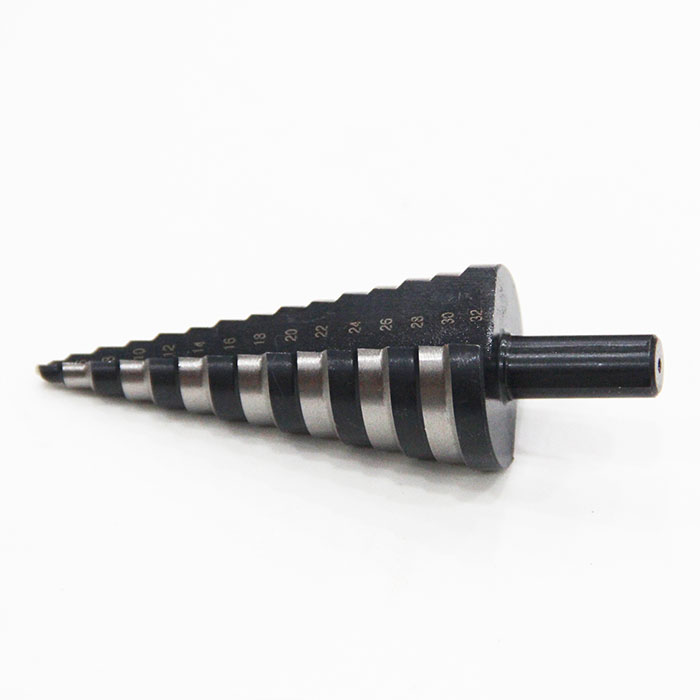 Step Drill Bit-Straight Flute-Black & White