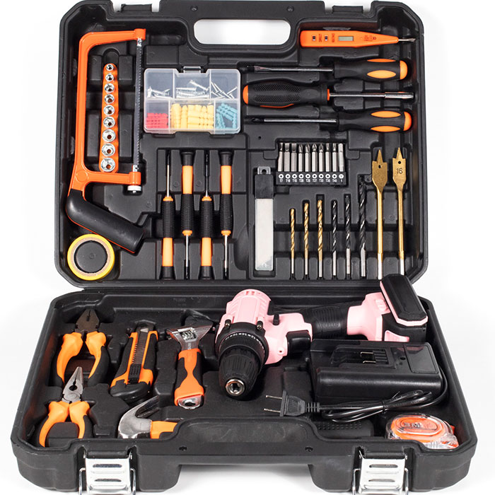 Cordless Hand Drill And Hand Tools Set